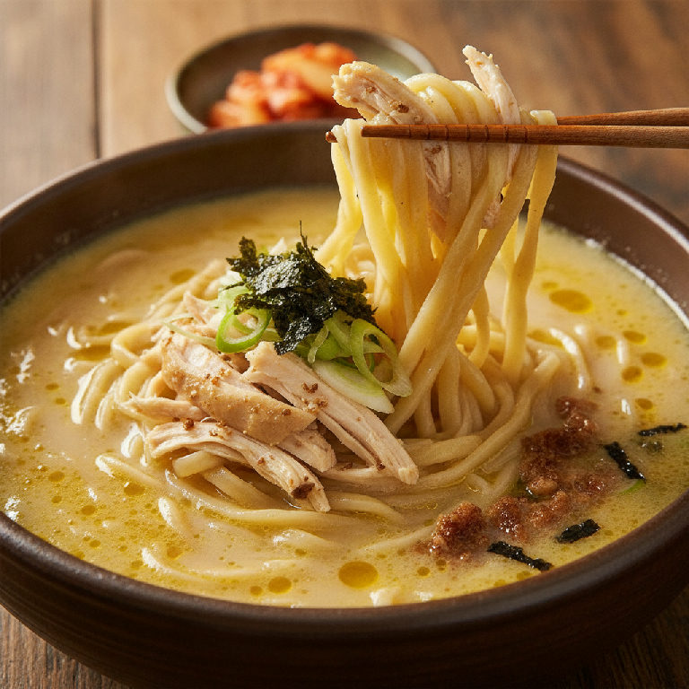 닭기름 칼국수 완성 사진